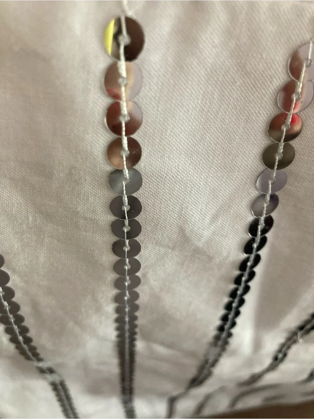 Pier 1 White Table Runner with Sequin Accent